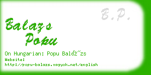 balazs popu business card